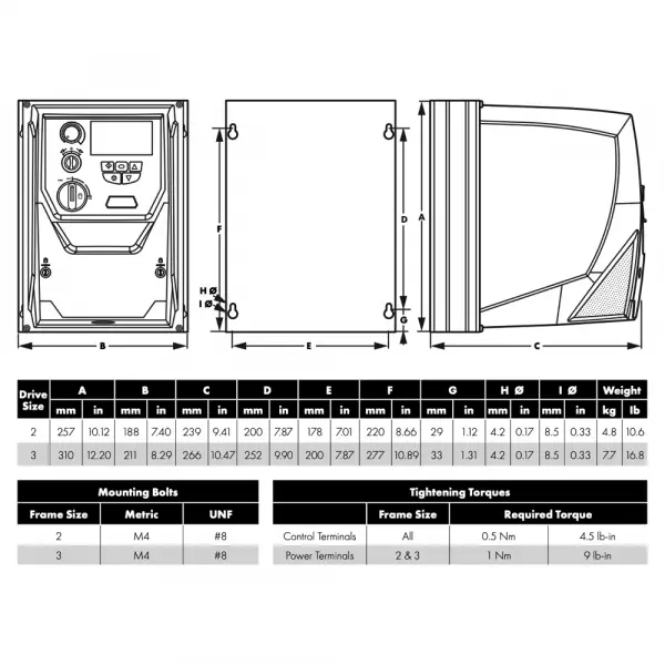 ODP-2-22020-1HF4X-TN – 2.0HP, 7.0A, 200V - 240V, Single Phase - Image 3