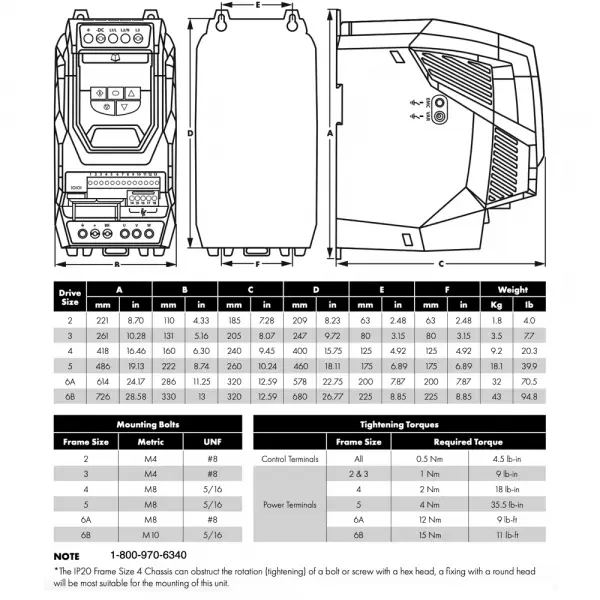 ODV-3-220070-1F12-SN – 2HP, 7.0A, 200V - 240V, Single Phase - Image 3