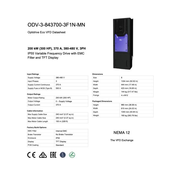 ODV-3-843700-3F1N-MN – 300HP, 370A, 380V - 480V, Three Phase - Image 8